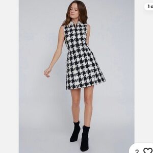Alice + Olivia Ellis Houndstooth Tweed Mini Dress Size 14 Large XL NWOT